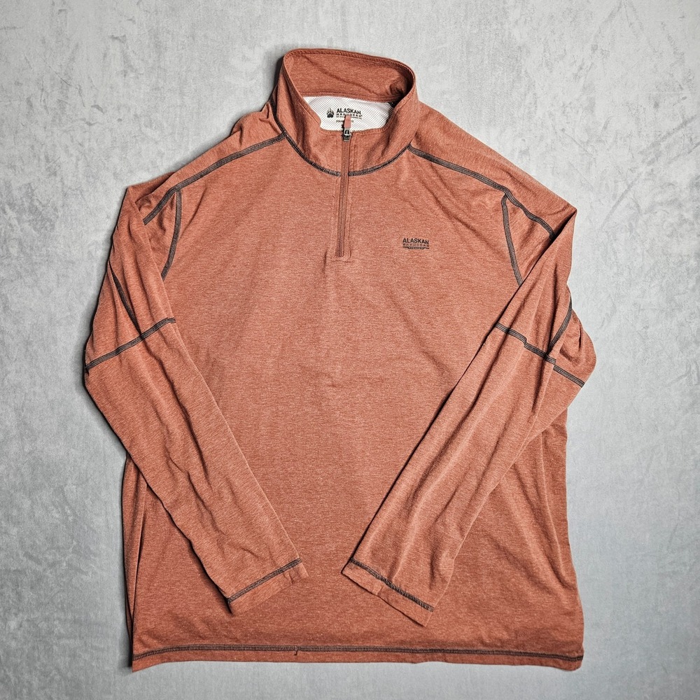 Alaskan Hardgear Sweatshirt Mens 2XL Orange Catch & Drirelease 1/4 Zip Vented